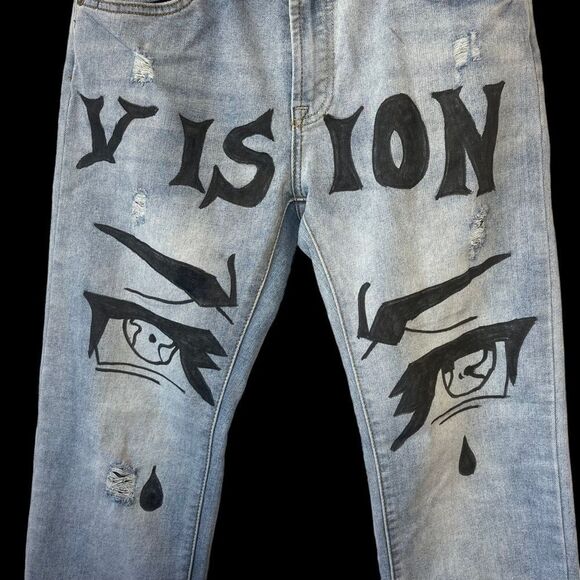 7 For All Mankind Slimmy Upcycled "Vision" Jeans Sz 25 - Picture 4 of 8
